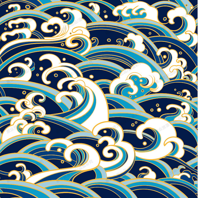 日式和风日本海浪浮世绘插画手机保护壳平板...