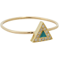 Gold, Turquoise, & Diamond Mini Triangle Ring