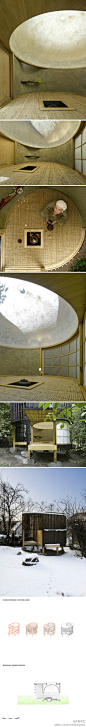【 建筑设计】Tea House by A1 in Prague / David Maštálka & Vojtech Bilisic —— 茶室延续了日本的传统，用最小的地方来招待客人。茶室匿身于捷克布拉格一片幽静的树林深处，室内只摆放了一束插花，别无他物。小即是大、空则无限，在宁静中沉思，享受内心的平和。via: http://t.cn/zTyv4iB
