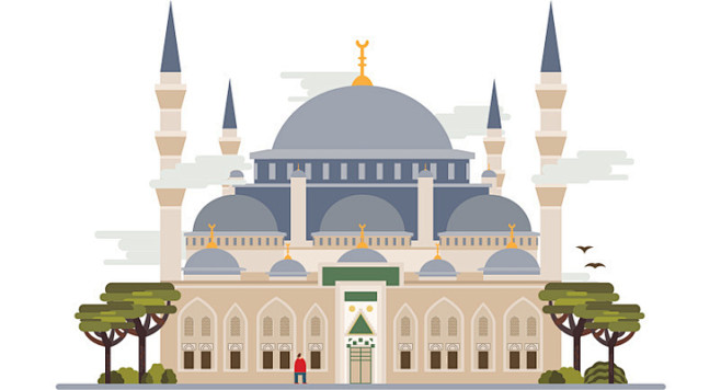 伊斯坦布尔地标建筑插画设计