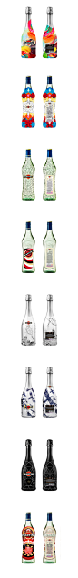 Martini Art Club酒瓶设计大赛：为庆祝著名鸡尾酒品牌Martini（马天尼）150周年纪念，该品牌在俄罗斯举办了一场酒瓶包装设计大赛#采集大赛#