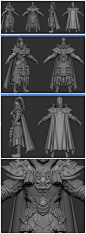 中国风Zbrush模型 多视图 三视图 CG作品 游戏次世代高模3D雕塑手办ZB角色参考合集图 CG原画参考设定