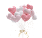 情人节粉色立体气球礼盒礼 玻璃罐和爱心PNG免抠素材