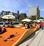 urban installation project. Appropriate scales, material and structure attract people to use it.: 