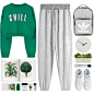 A fashion look from March 2017 featuring crop top, tennis shoes and grey backpack. Browse and shop related looks.