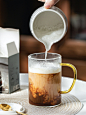 玻璃杯微波炉可加热挂耳咖啡杯透明带把耐高温水杯大容量牛奶杯子-淘宝网