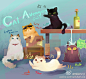 Cat Avengers！这位大手真的好棒www 容易受惊的绿喵，和很像汪星人欢脱的锤哥……source：Mushstone