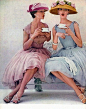 Tea Party Hats {Fashion} - Wendys Hat : 1950’s ad photo via Pinterest From the time tea was first imported into England, sharing tea with a group was an excuse for good food and conversation for both men and women.  Afternoon Tea as a social event was int