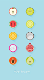 Flat fruits icon by kong yunlei, via Behance: 