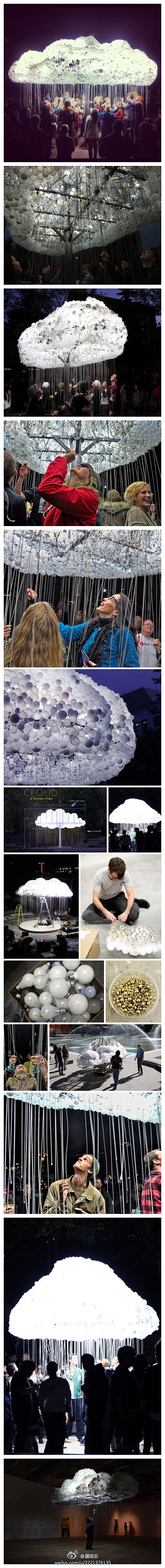 加拿大艺术家凯特兰德设计的互动装置：‘云...