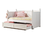 Adarn Inc. - Classic Poster Wood Twin Daybed Posts BeadBoard Arm Trundle Day Bed, White - This beautiful daybed will be a lovely addition to the youth or spare bedroom in your home. The high headboard, footboard, and back feature a slat design with simple