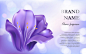 Cosmetic background with a purple flower Free Vector