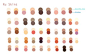 【调色板】【参考】皮肤颜色调色板~基本色/阴影色参考~（via：bakura ）