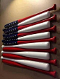 Patriotic baseball boy's room decor- I don't know that I'll ever have a baseball theme room, but that's pretty cool!