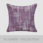 元熙壹品 现代/新中式样板房/沙发靠包/浅紫色抽象图案方枕