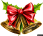 圣诞铃铛 红蝴蝶结 气氛装饰 手绘圣诞节元素模板免扣png