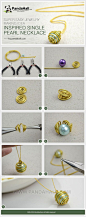 It’s an easy-to-follow and easy-to-practice jewelry making project. Via utilizing one of the common wire wrap techniques you will finish the adorable caged single pearl necklace with a few minutes.@北坤人素材