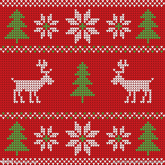 针织花纹 麋鹿图案毛衣 圣诞花纹针织 冬...
