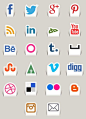 22-Free-Paper-Cut-Social-Media-Icons