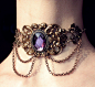 Violet steampunk necklace | PinkAbsinthe Jewellery