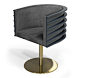 Contemporary chair / with armrests / fabric / stainless steel LEXUS Ametto