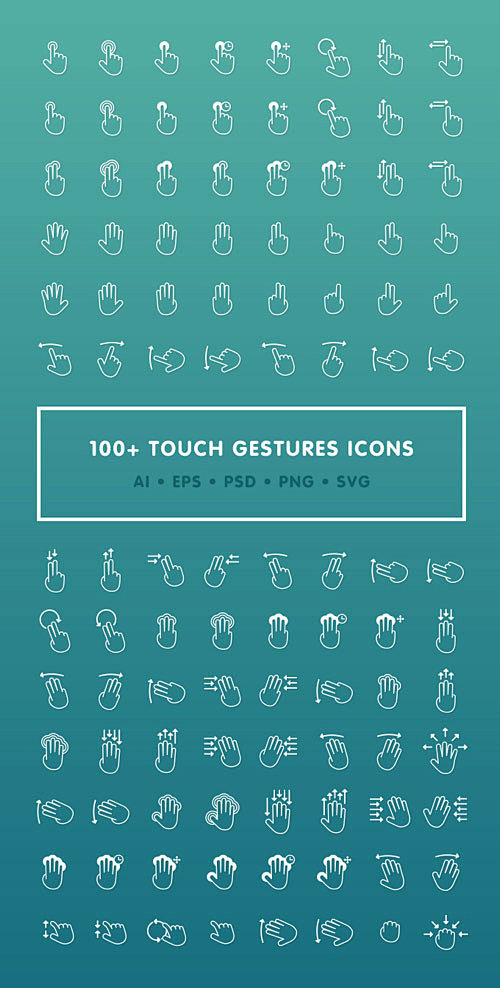 11款交互用的触屏手势示意图标 | 设计...