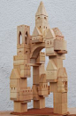 " Handmade wooden toy Castle building blocks "