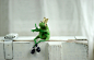 The Frog Prince-Needle Felt Art Doll - Frog Miniature