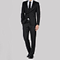 意大利A奢华西装裤正装羊毛 万元级2012新款男士黑色暗纹西服套装