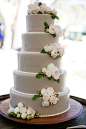 Light Gray Wedding Cake -- Pretty! See the Wedding On Style Me Pretty: http://www.StyleMePretty.com/2014/02/12/california-family-style-ranch-wedding/ Photography: Adriana Klas