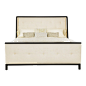 Bernhardt - Bernhardt Jet Set Upholstered Bed, King - Available in Queen, King, or California King size. Caviar finish. Exposed wood-framed headboard with button-tufted upholstered panel with welt. Upholstered outside wings with welt/no tufting. Exposed w