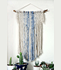 Large Macrame Wall Hanging, Modern Macrame,  Wall Art, Boho Wall Hanging, Wall Tapestry, Macrame Tapestry, boho decor, blue wall hanging : macrame wall hanging can hang & decor your walls and give your home awarm feeling. this macrame wall art is made