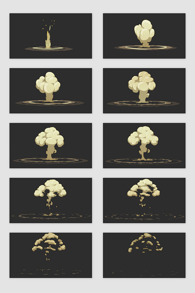 火山爆发爆炸烟雾元素素材