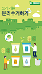 创意卡通绿色环境保护垃圾分类主题公益海报设计 