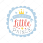 小王子标签，多彩手绘制的矢量图为女孩海报，时尚补丁贴纸，儿童面料，服装，女孩房间