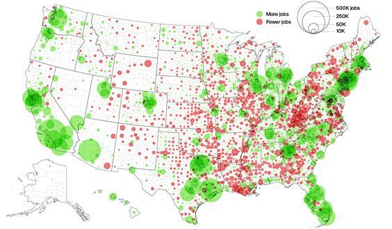 Where Jobs Were Gain...