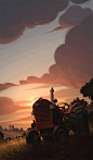 Old tractor Time of day layer setup, Wavenwater Michael Guimont : Hi Folks, here is an exercise I gave myself to try out some techniques in photoshop. I wanted to find out how I could setup my layers so that if I had to change the mood of a piece, it woul