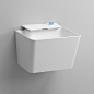 This is a minimal rectangular style washbasin integrated with digital faucet with snow white and metallic chrome mixed color presenting users to feel exclusivity while matching with various types of bathroom interiors. In accordance with a lift style focu