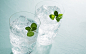 General 1920x1200 glasses water ice mint simple background