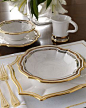 White and Gold Table Setting...: 