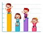 Vector infographic for kid monitoring data in school