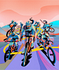 Bike Cycling Bicycle sport moviment colors vector