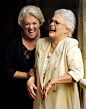 Tyne Daly and Sharon Gless  enjoy themselves as they pose together for a portrait in Los Angeles, 2012. (Chris Pizzello/Invision)