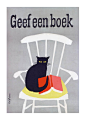 Geef een boek - give a book - a vintage Dutch book poster