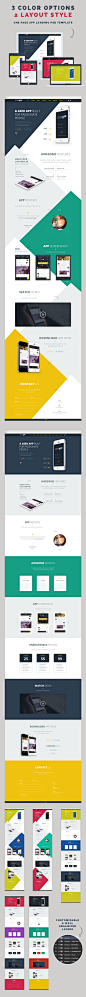 GeekApp - One Page App Landing PSD Template : GeekApp is a modern, unique and clean Single Page PSD template suitable for mobile, iPad App website. Template is fully editable and well 
organized layers. You can easily change its color, shape &...