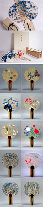 设计现场：日本京都传统手工团扇，圆形或近似圆形扇面，扇柄不长。团扇系中国的发明，又名纨扇，而后传入日本。折扇系日本发明，而后传入中国。
