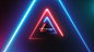 Abstract background with neon triangles