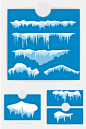 8款矢量冬季冬天冰锥图案