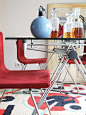 新时代68平复式二居房屋餐厅餐桌地毯装修效果图