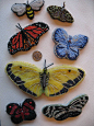 Yellow Sulphur Butterfly OOAK bead embroidery on by MakeLifeCozy